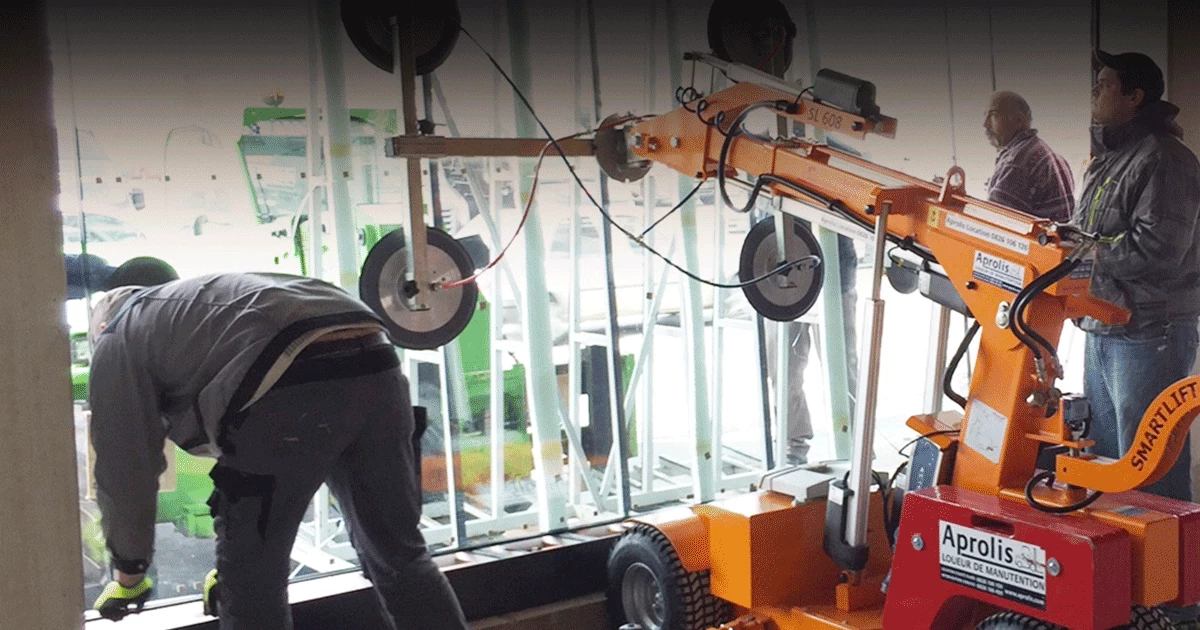 Chariot robot à ventouses SG 450 - Chariot manipulauteur pour vitres,  verre, plaques, fenêtre, portes